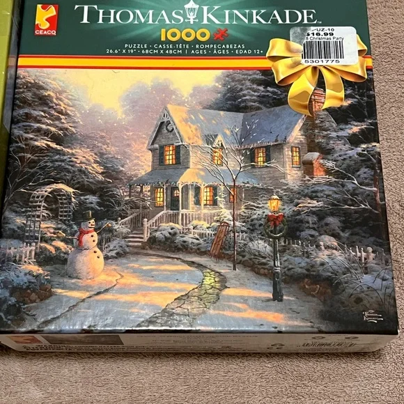 Thomas Kinkade 1000 Piece Jigsaw Puzzle Lot of 2 - Picture 4 of 6